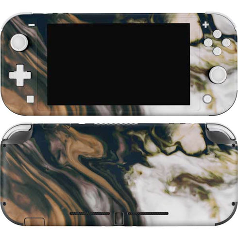 Copper and Black Marble Ink Nintendo Switch Lite Skin